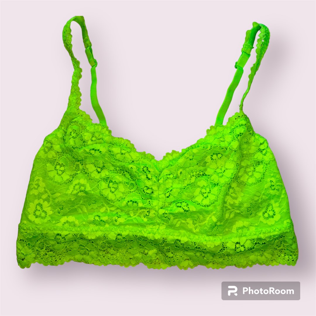 Beige and Neon Green Bralette bras, Women's Fashion, New Undergarments &  Loungewear on Carousell