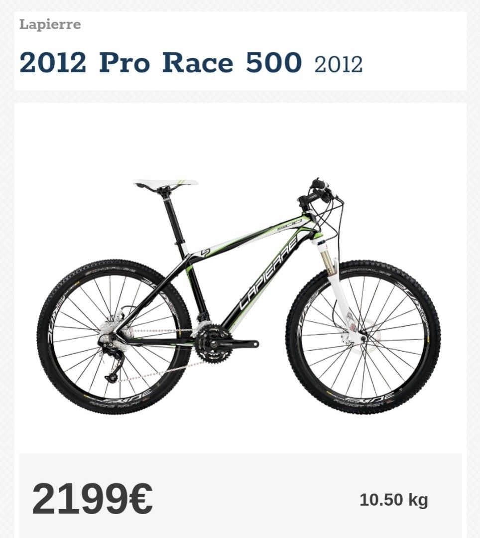 Lapierre prorace 500 full carbon hardtail MTB Sports Equipment Bicycles Parts Bicycles on Carousell