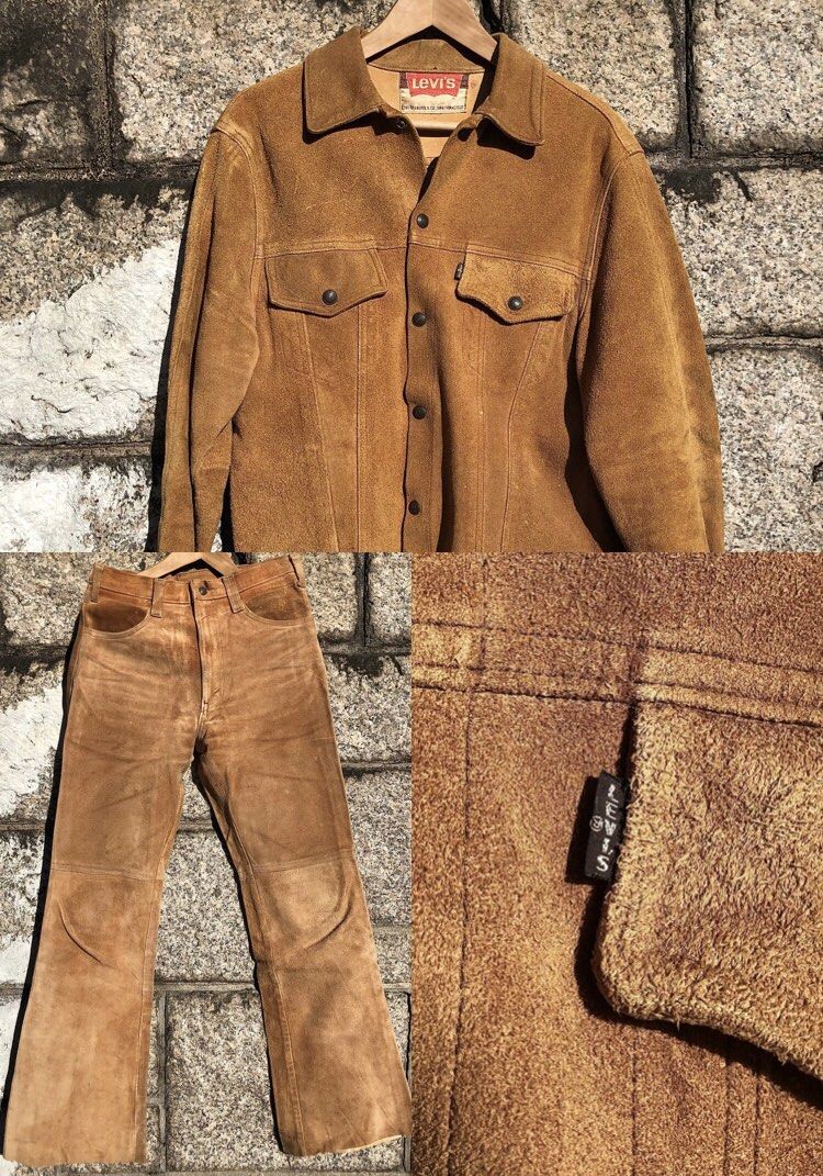 LEVI'S s 年代Vintage Big E Suede Jacket & Flared Pants 古著