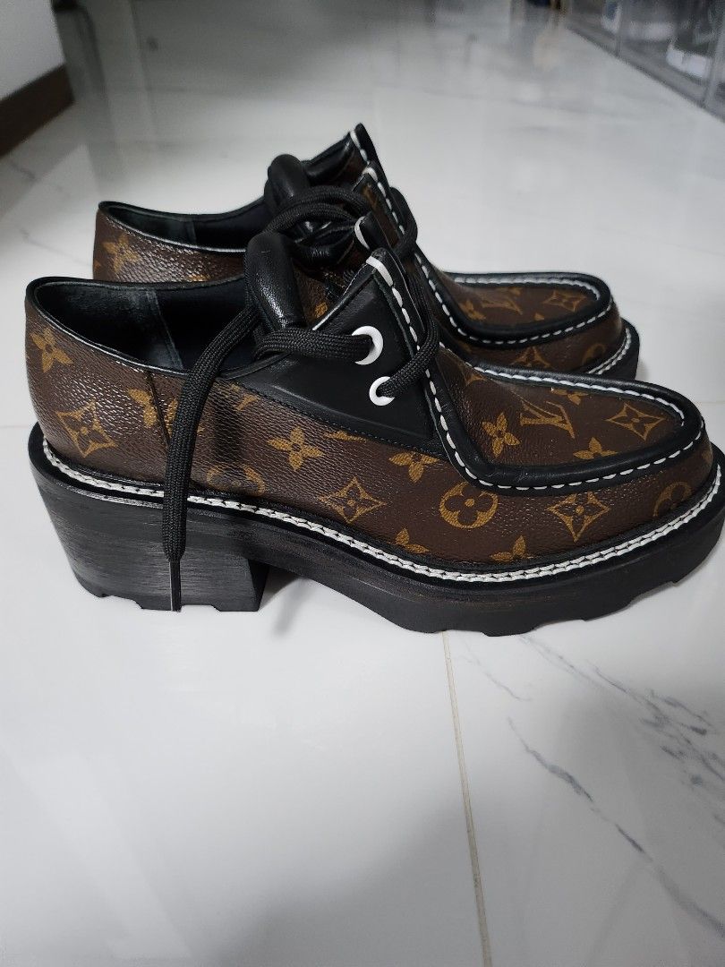 Louis Vuitton Women's LV Beaubourg Open Back Platform Derby Shoes  Leather with M