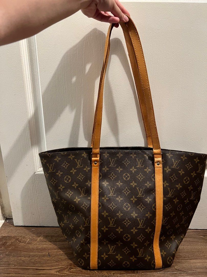 Shop for Louis Vuitton Monogram Canvas Leather Sac Shopping Tote