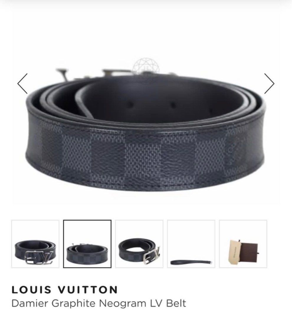 LV Louis Vuitton Damier Graphite Neogram Belt Men, Men's Fashion