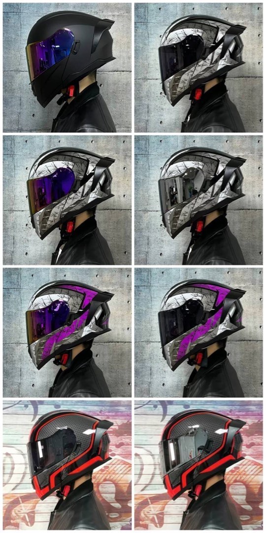 LVS Modular DOTcertified motorbike helmet with double visor Flipup