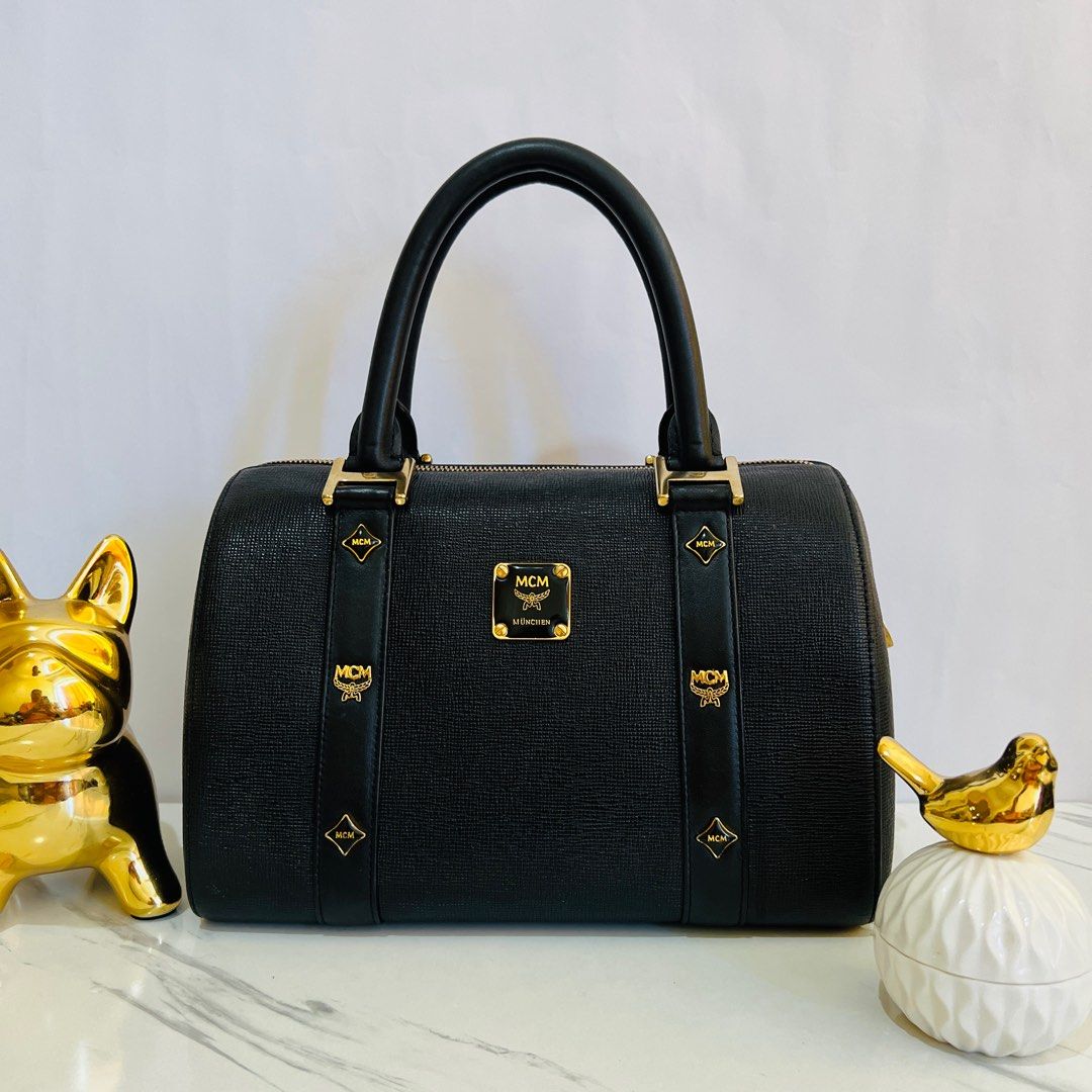 MCM Boston Doctors Bag Black, Luxury, Bags & Wallets on Carousell