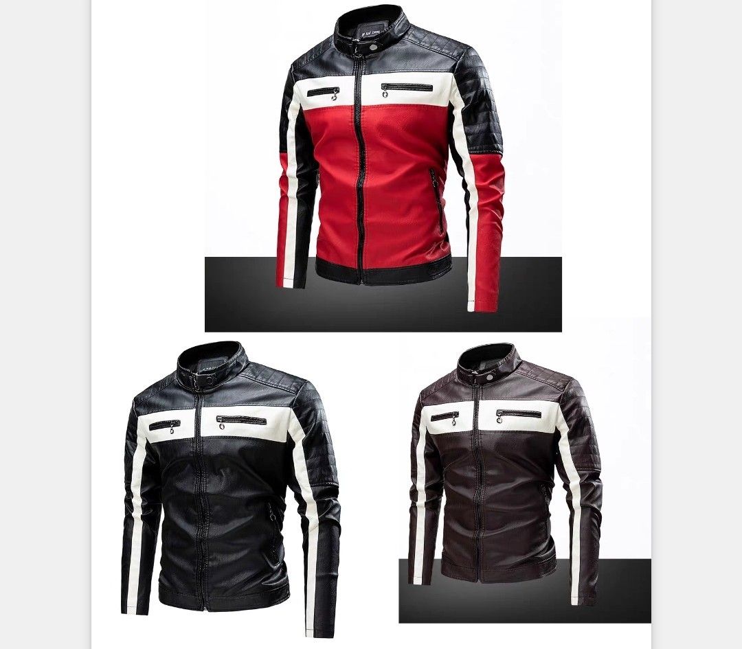 Mens leather jacket 4xl sale