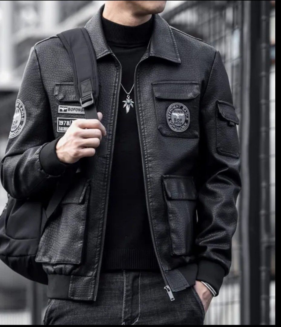 Pu leather discount motorcycle jacket