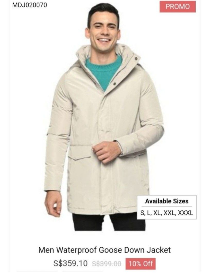 MEN WATERPROOF GOOSE DOWN JACKET S size Women s Fashion Coats