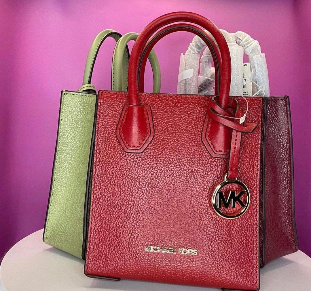 Authentic Michael Kors Mercer Small Red, Luxury, Bags & Wallets on Carousell