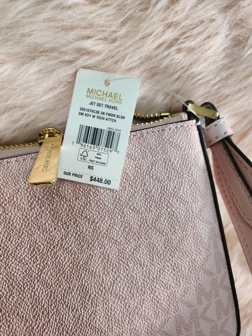 MICHAEL KORS 35S1GTVC3B Jet Set Travel Small Logo Shoulder Bag In DK PWDR  BLSH