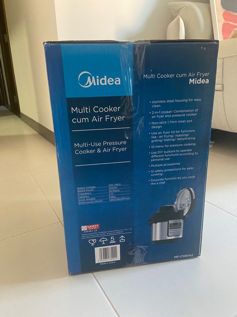 Midea MFCN65A2 2in1 Pressure Cooker Plus Air Fryer, TV & Home