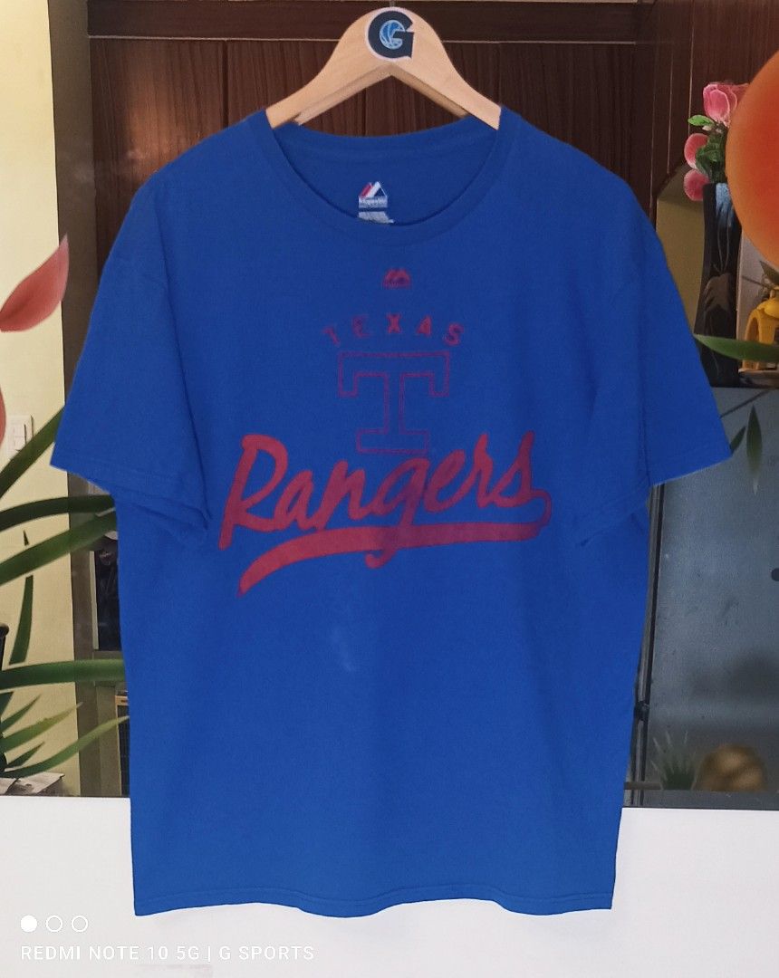 MLB Baseball TEXAS RANGERS Solid Blue Embroidered Polo Shirt