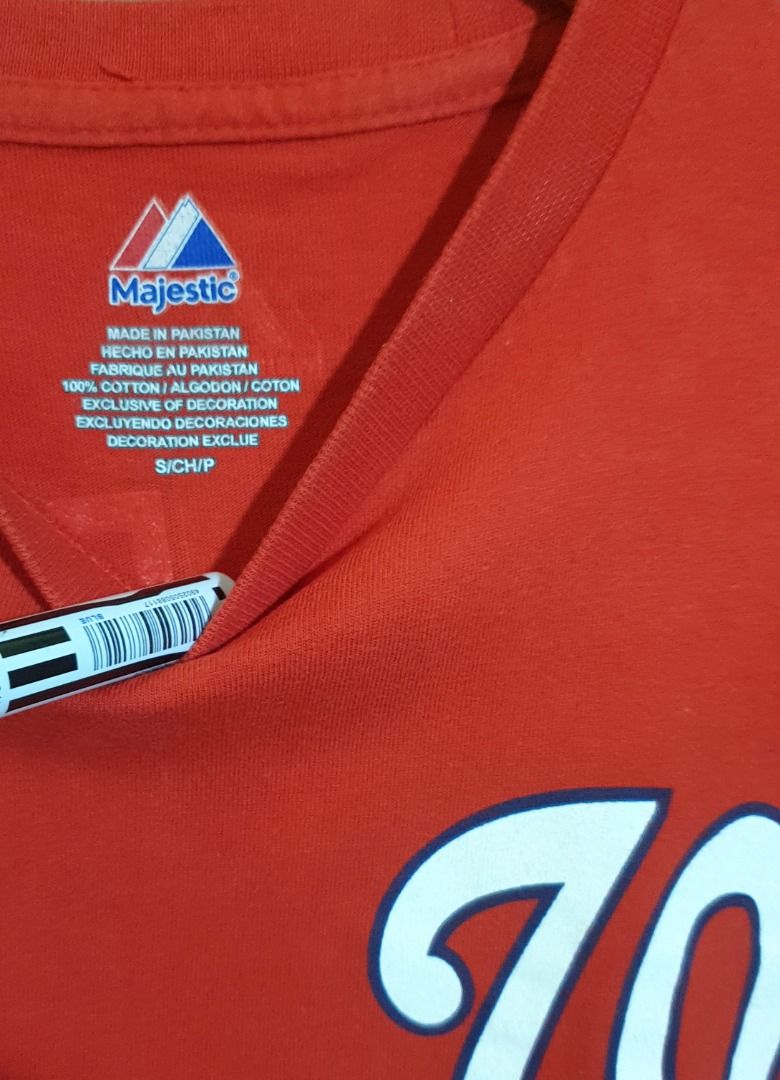 Washington Nationals Bryce Harper Majestic Red #34 Jersey Size 48 Baseball  Shirt