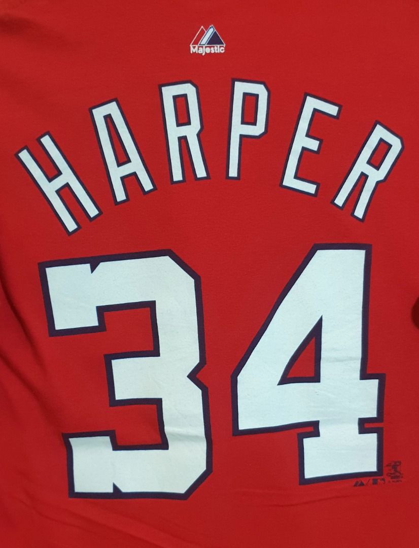 Majestic Bryce Harper #34 Washington Nationals Red Baseball