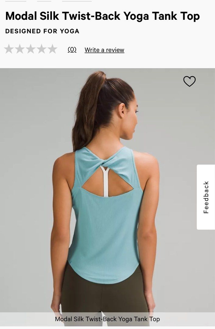 Modal Silk Twist Back Yoga Tank Top, Women's Fashion, Activewear on  Carousell