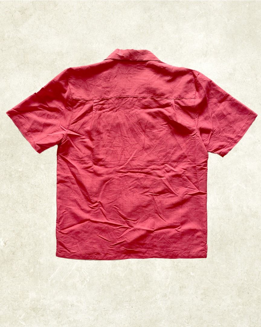 Muted Red Open Collar Shirt Men s Fashion Tops Sets Tshirts