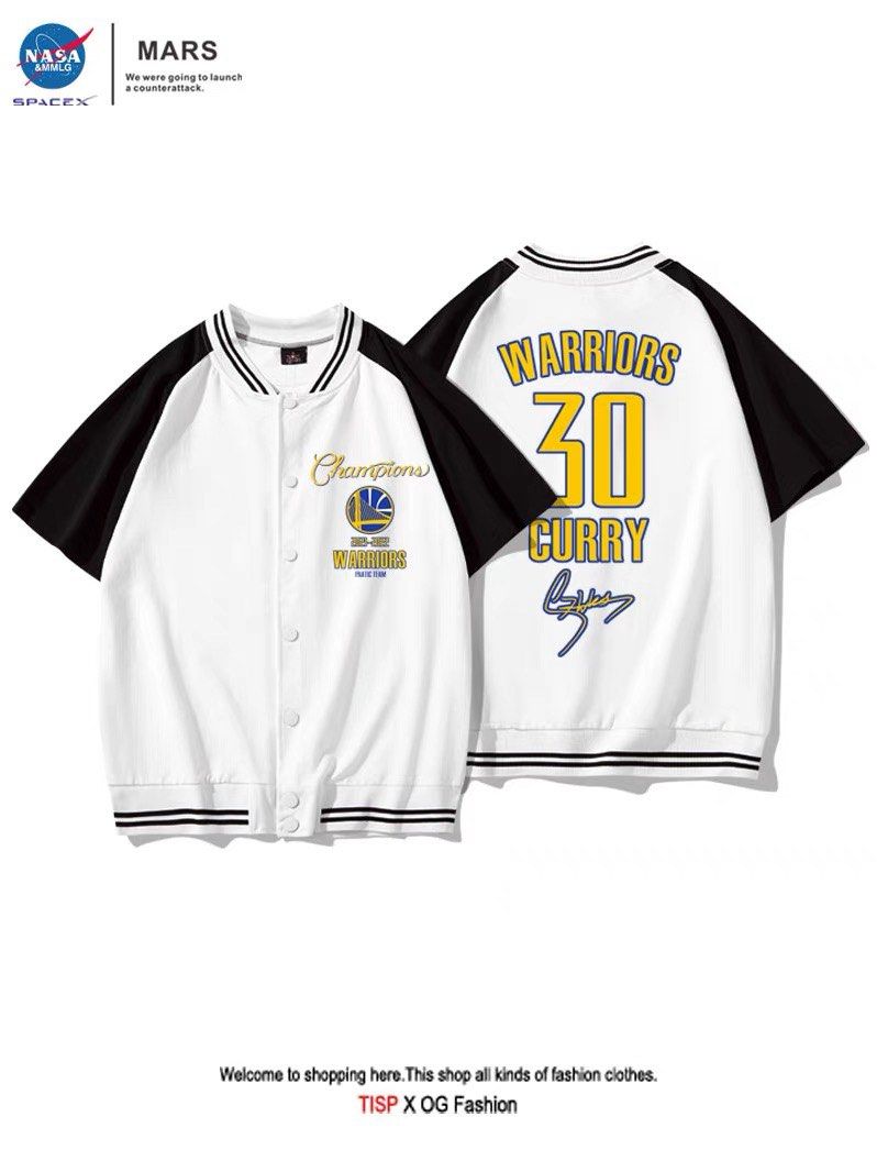 NEW NASA x Stephen Curry button down Baseball Jacket Men s