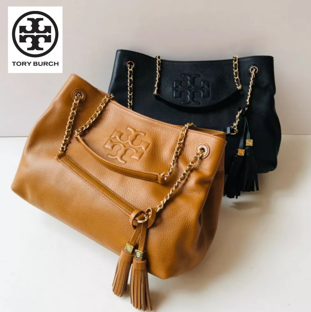 New Tory Burch Original Thea Chain Shoulder Slouchy Tote Bag For