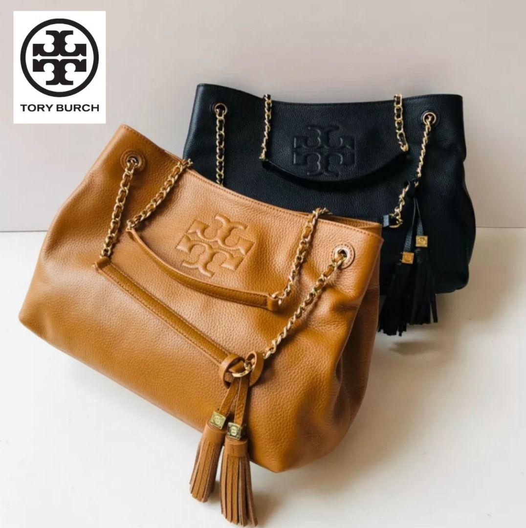 New Tory Burch Original Thea Chain Shoulder Slouchy Tote Bag For Women Come With Complete Set Suitable For Gift Luxury Bags Wallets on Carousell