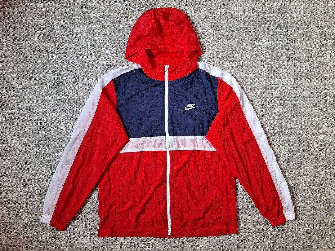 Nike red blue best sale and white windbreaker