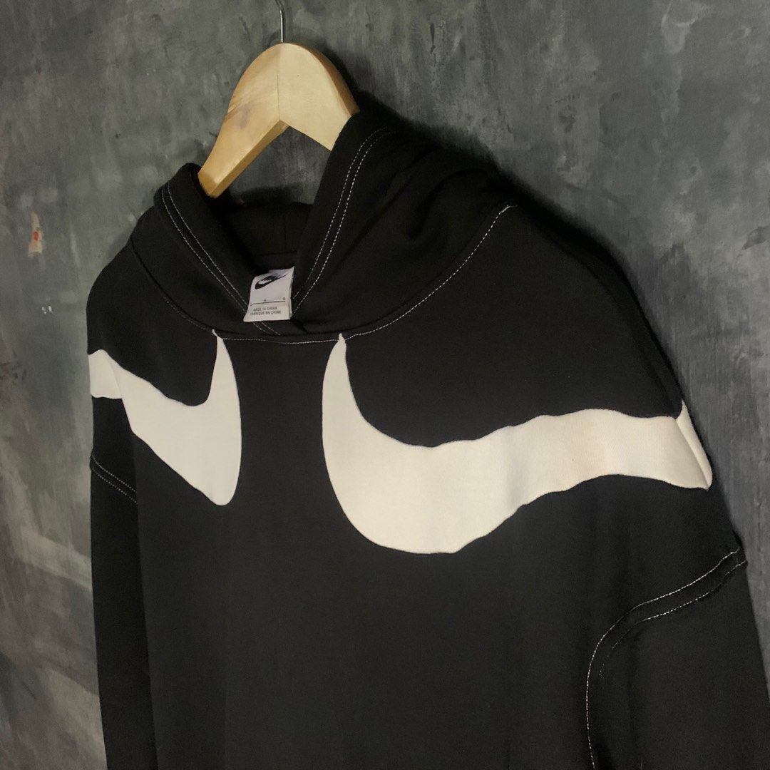 nike double swoosh hoodie black