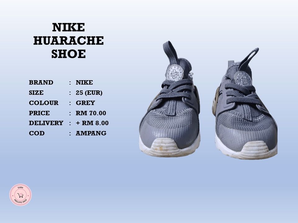 Huarache free kids grey best sale