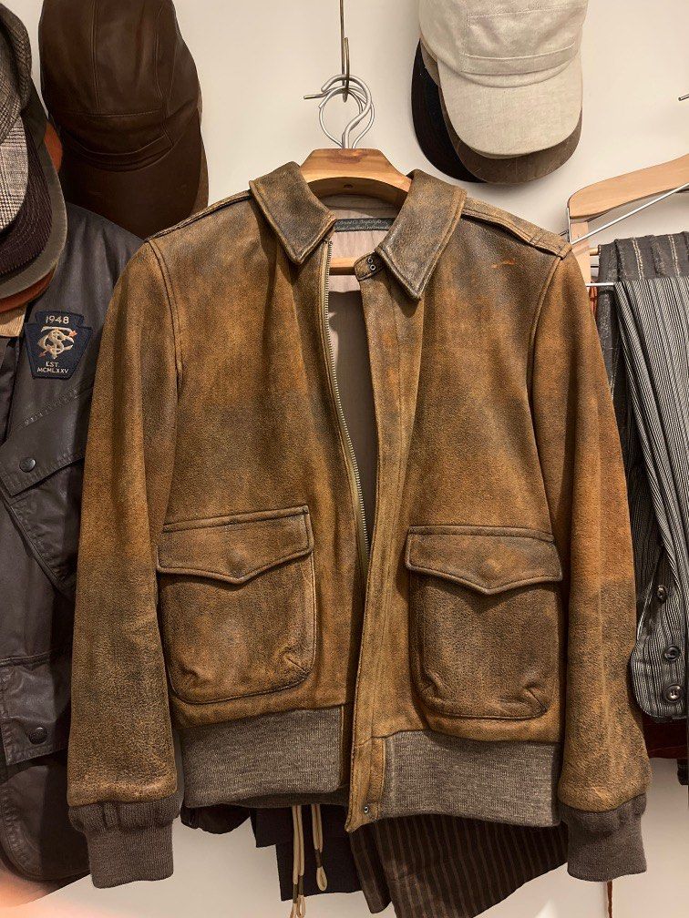 OLD JOE オールドジョー DISTRESSED LEATHER FLYING JACKET | www ...