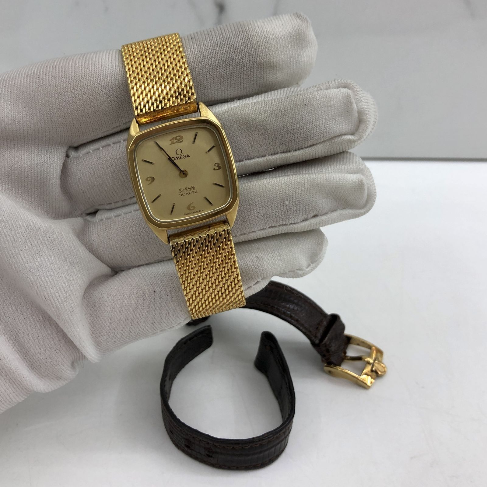 OMEGA 1387 DEVIL GOLD DIAL DE VILLE QUARTZ NOT MOVING LADIES WATCH 237022154 WE Luxury Watches on Carousell