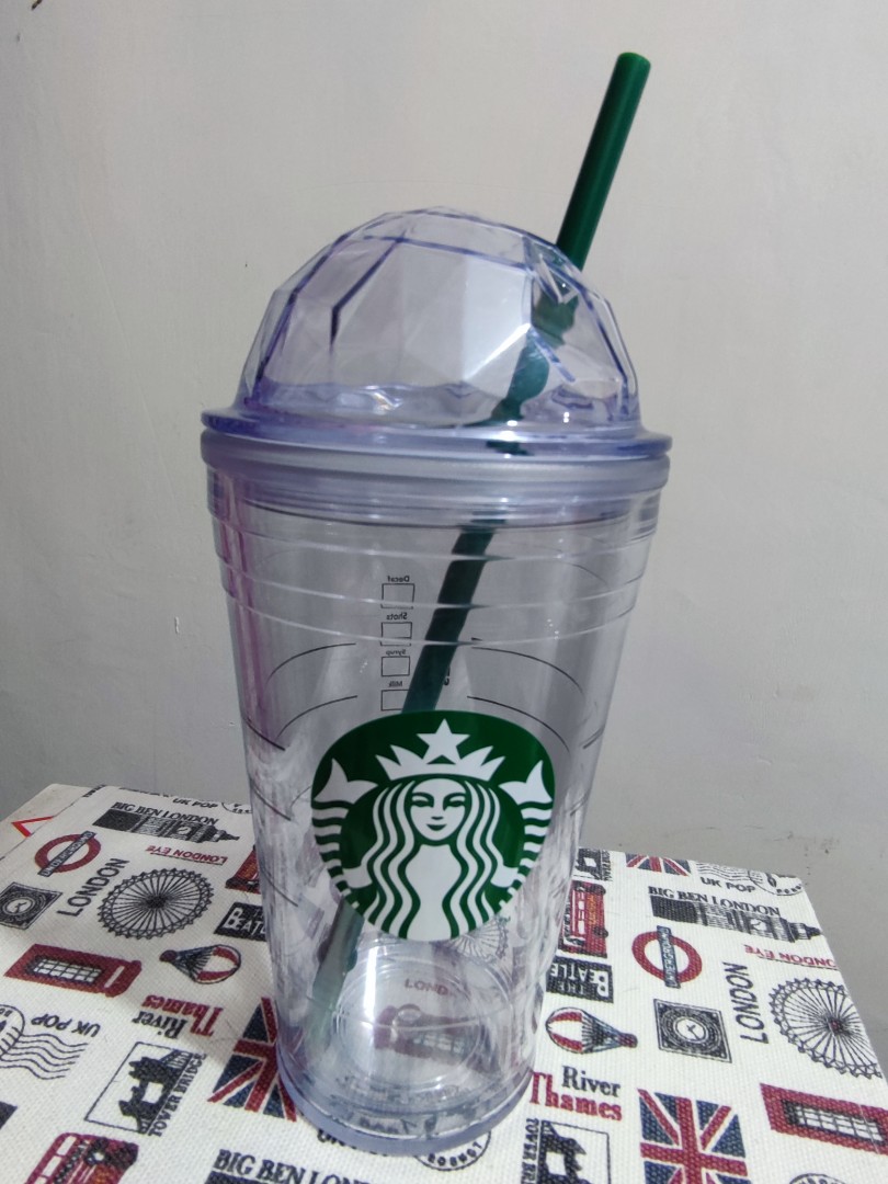 NEW! STARBUCKS Tumbler Cold Cup Double Wall Dome Lid 473ml F/S