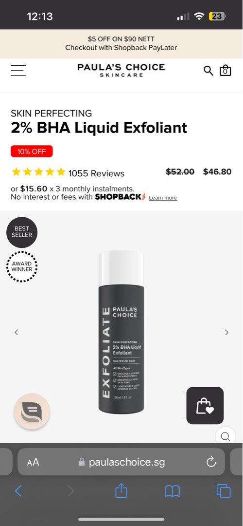 Paula Choice BHA Liquid Exfoliant, Beauty & Personal Care, Face, Face