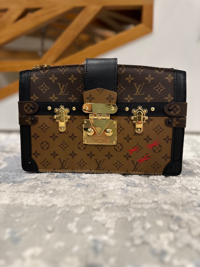 LV Petite Soft Malle Small Calfskin Red / black / Phw, Luxury, Bags &  Wallets on Carousell