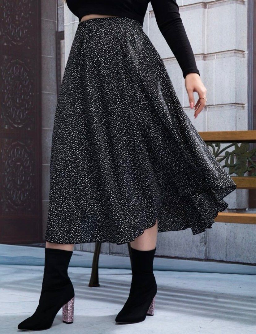 White Dalmatian Print Tiered Frill Mini Skirt | In The Style USA