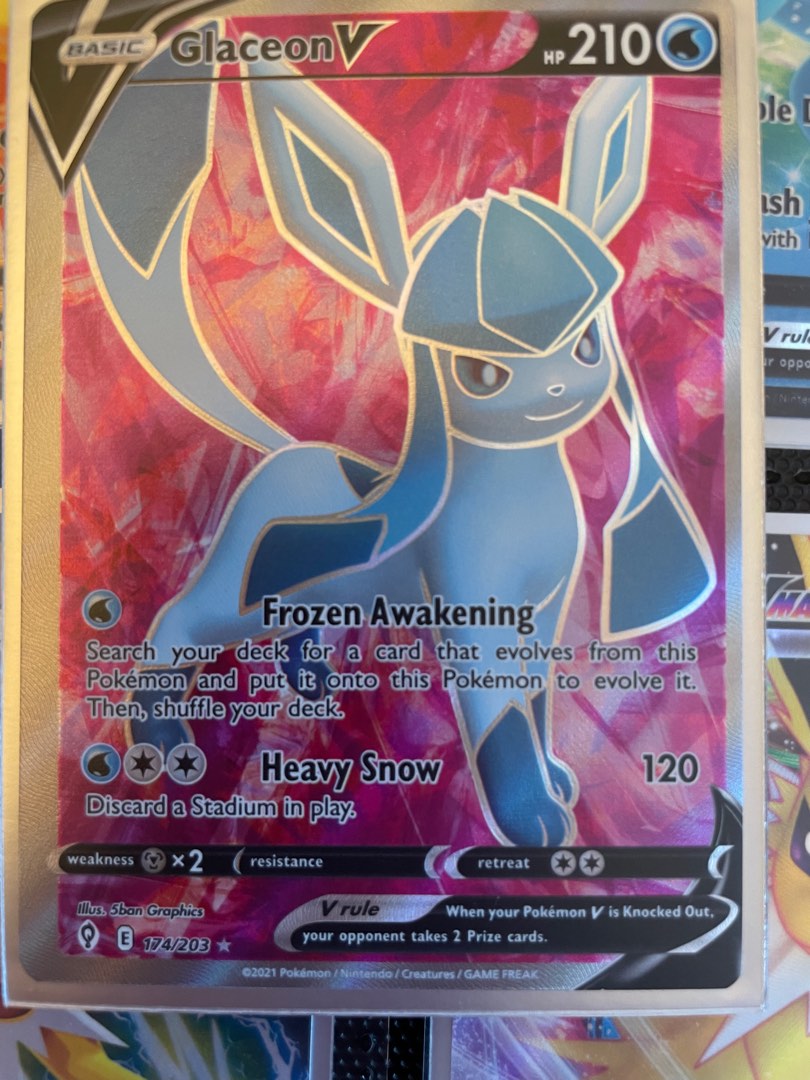 Pokemon TCG Glaceon V Full Art Evolving Skies 174/203, 興趣及遊戲