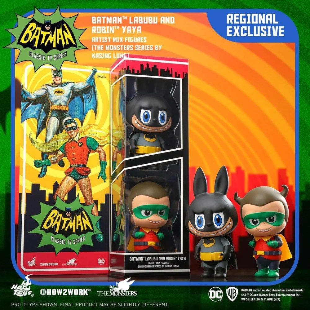 Popmart Pop Mart Hot Toys How2work The Monsters AMC036/CSRD044 Batman  Labubu & Robin Yaya Artist Mix Figures with CosRider The Monster series by  ...