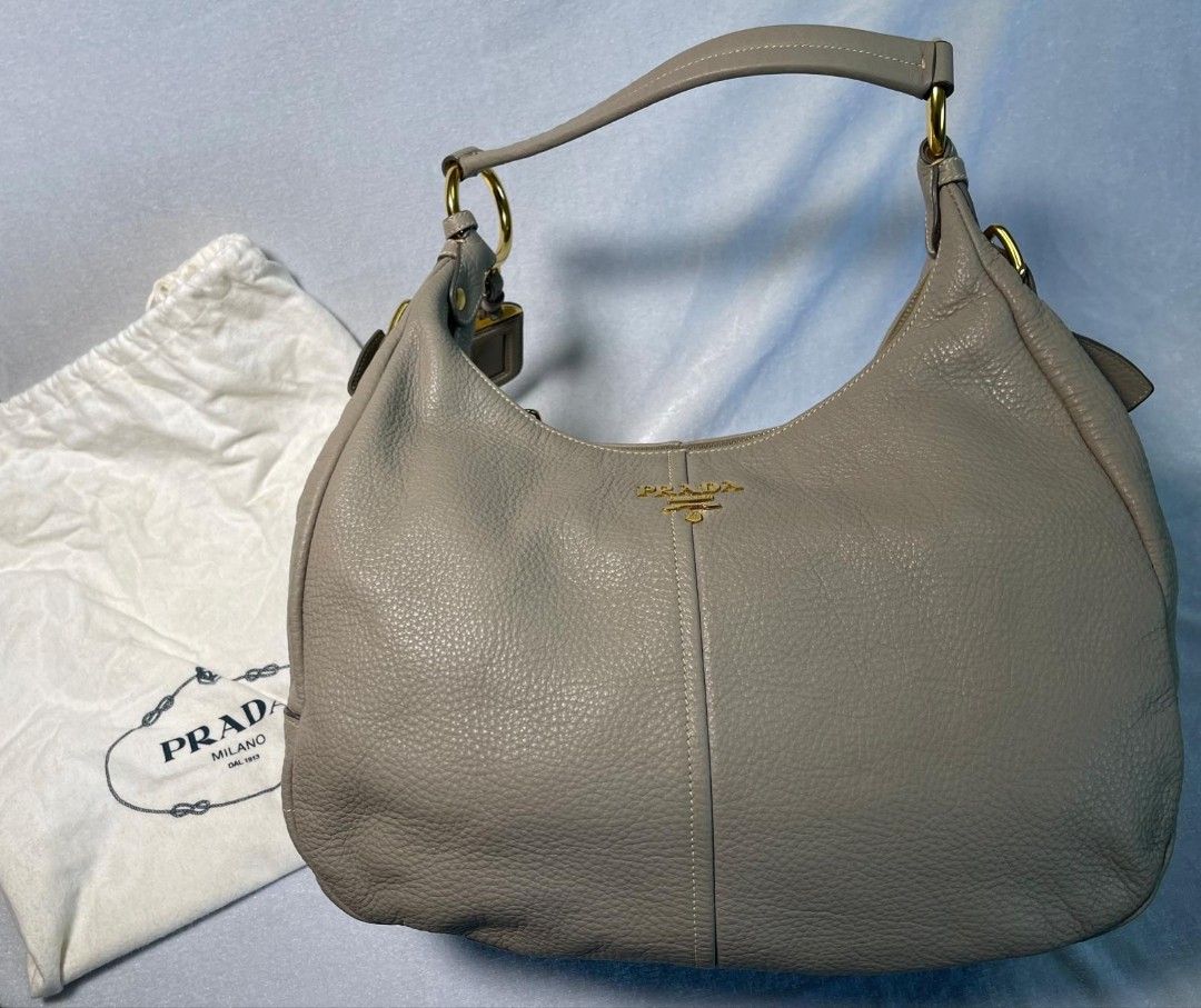 Grey leather shoulder bag discount