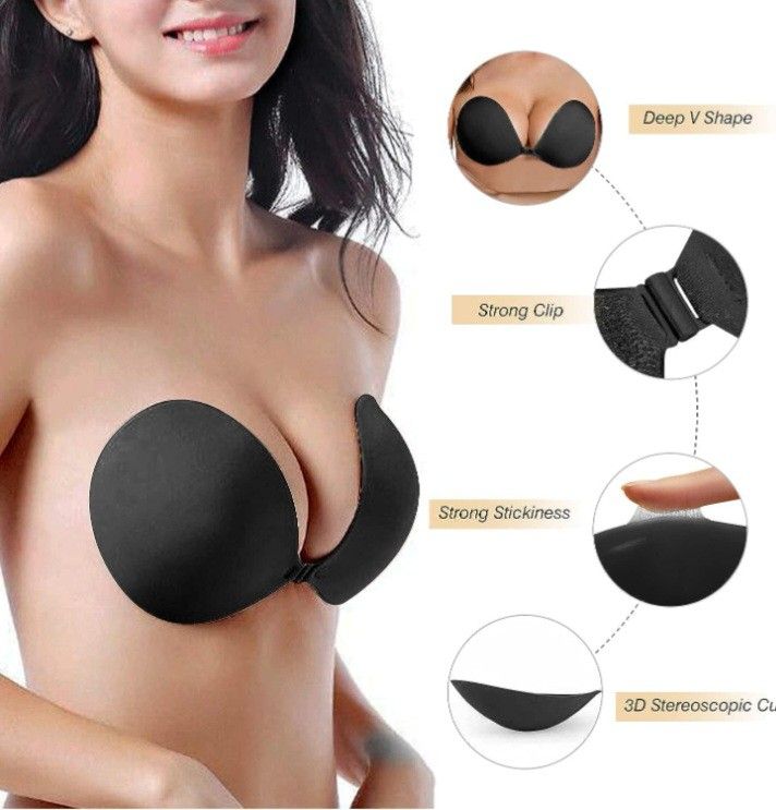 H&M push up adhesive bra (black color), 女裝, 內衣和休閒服- Carousell