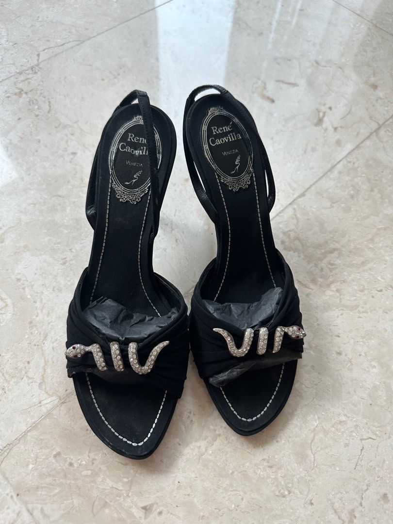 Rene caovilla black sandals store