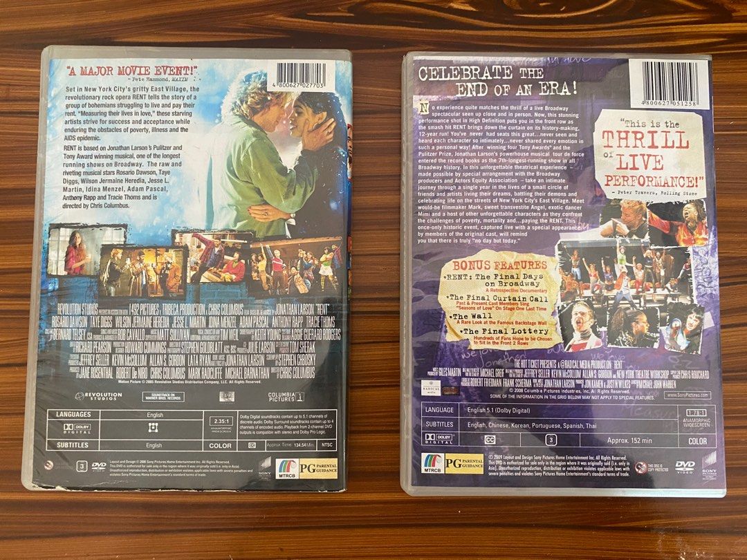 Rent the Musical DVD Broadway and Movie version (Bundle), Hobbies & Toys, Music & Media, CDs