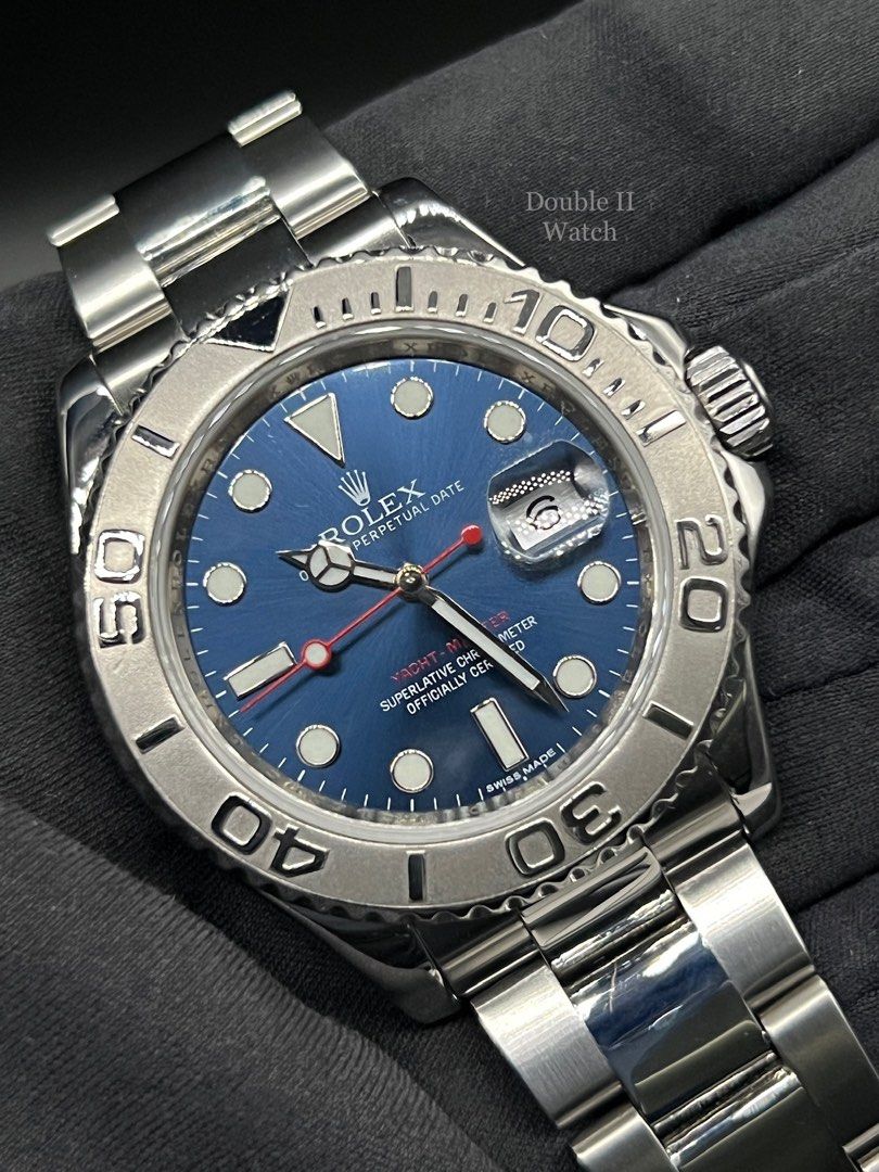 Rolex Yacht-Master 40 116622 Blue Dial Platinum Bezel with Blue Rubber-B  And Original Oyster Band