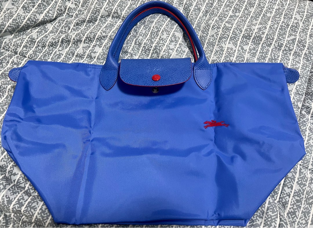 Original Royal Blue Le Pliage Medium size short handle Longchamp