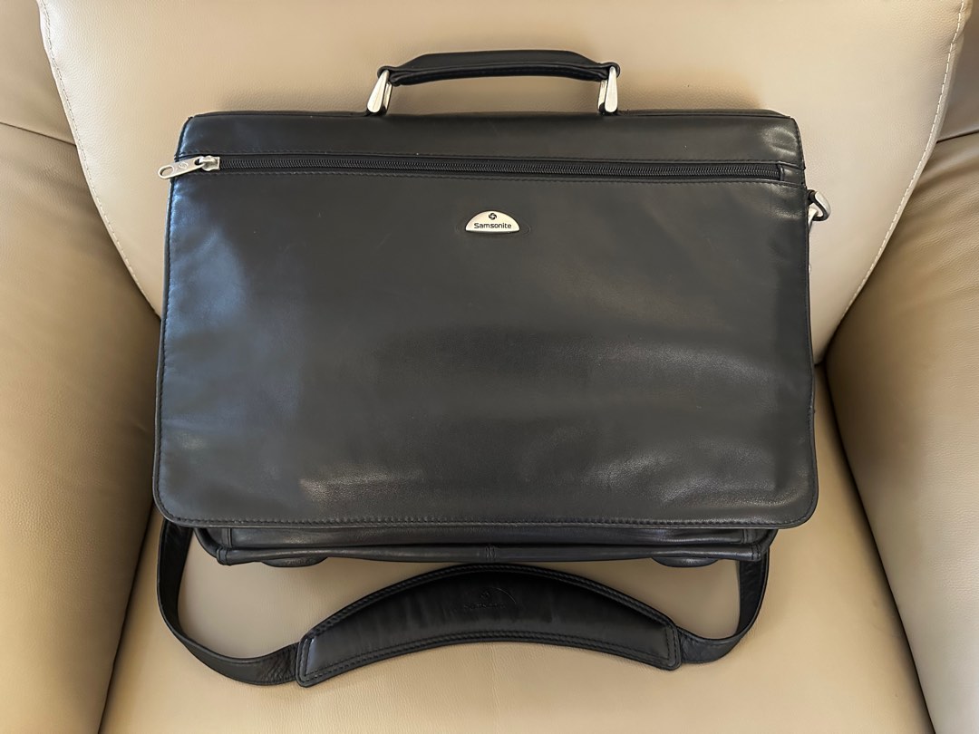 Samsonite leather briefcase/laptop bag, Men's Fashion, Bags, Briefcases on Carousell