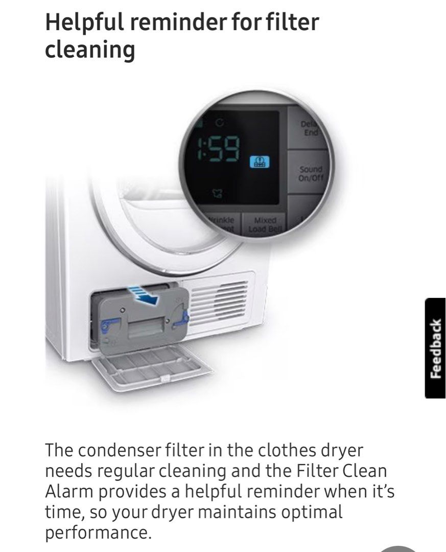 Samsung condenser clothes dryer 8kg, TV & Home Appliances, Washing