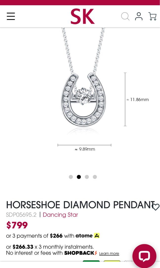 Sk dancing diamond pendant Women s Fashion Jewelry Organisers