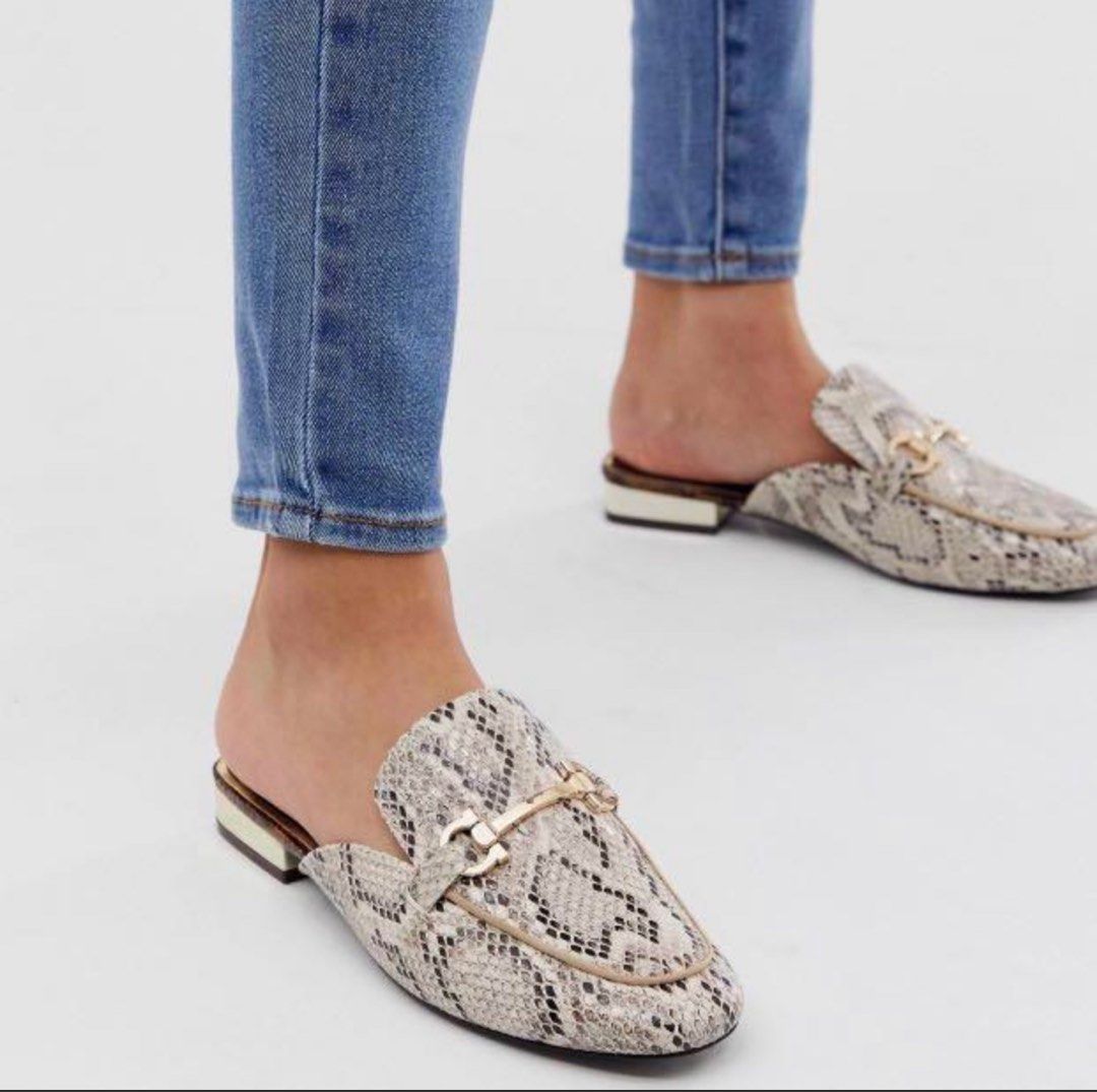 Snake Skin Loafers Women s Fashion Footwear Loafers on Carousell