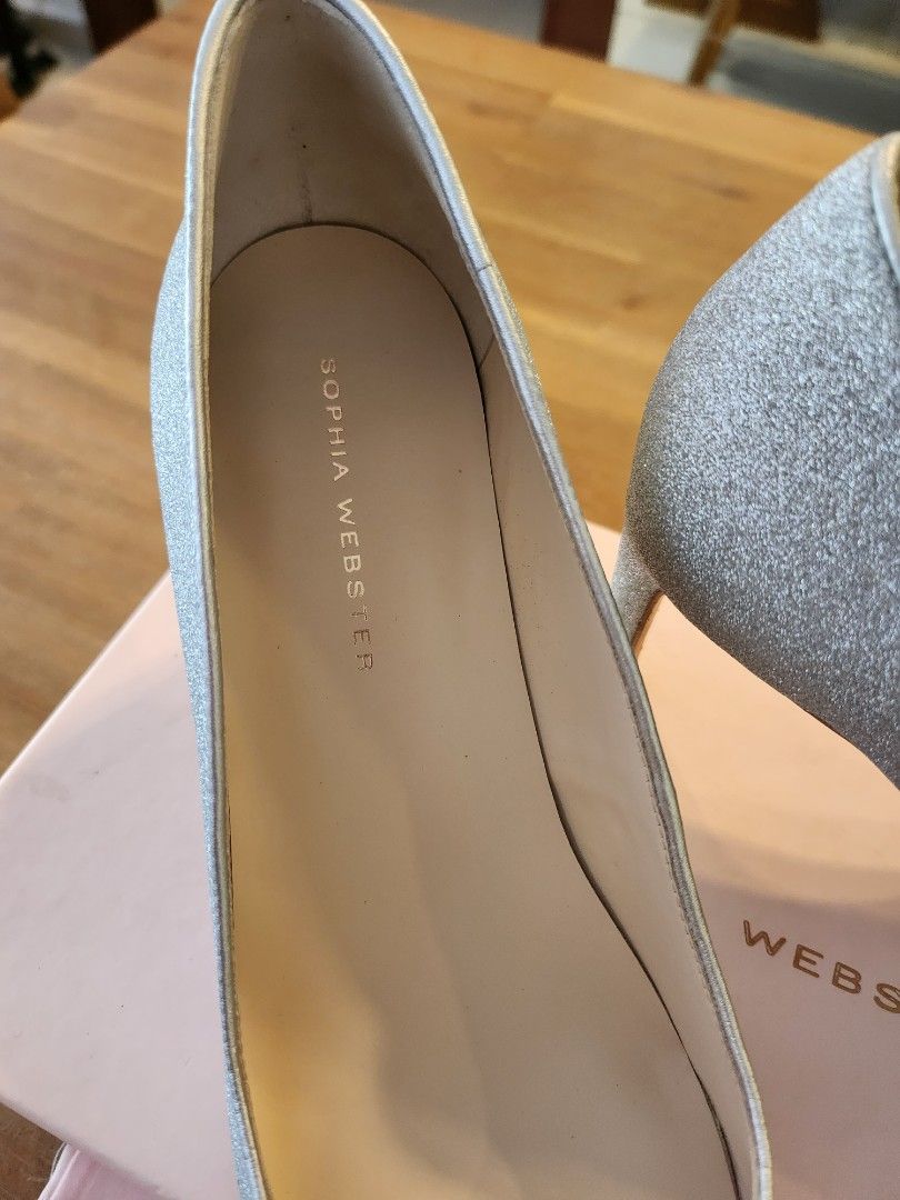 SOPHIA WEBSTER silver glitter embellished Rio pumps Size 38.5