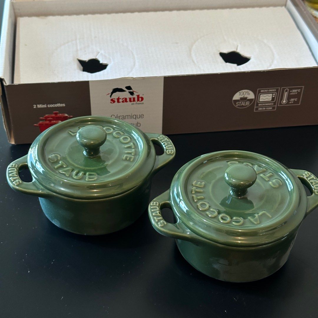 Staub 10cm Cocotte Ronde Set of 2 Basil / Green 圓形燉鍋綠色全新