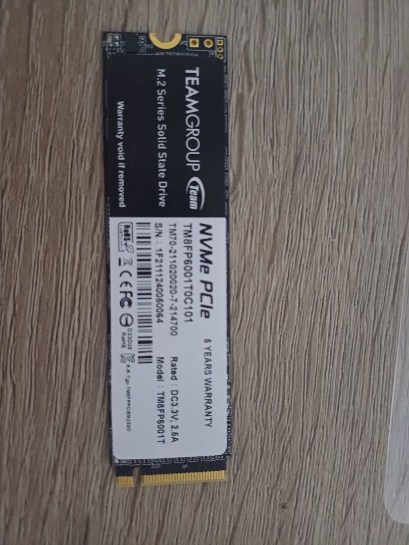 Team group PCIE GEN 3 X4 NVME 1 TB