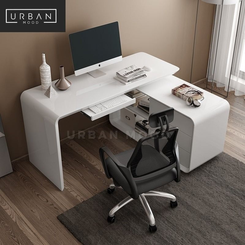 THAMES Modern Study Table & Drawers, Furniture & Home Living, Furniture ...