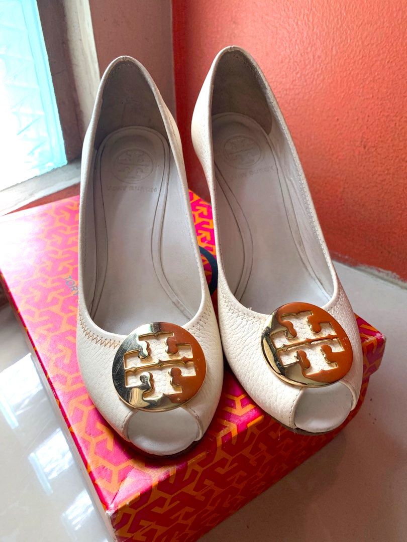 Tory Burch Julianne Peep Toe Wedge Heels Women s Fashion