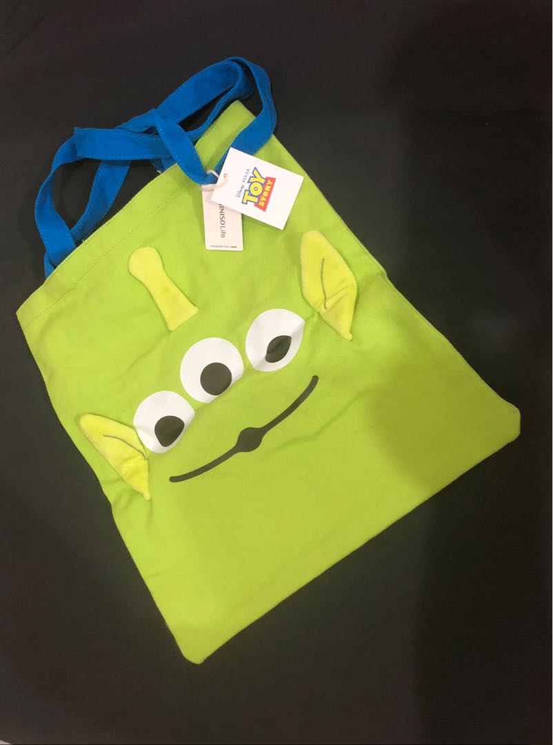 TOY STORY MINISO ALIEN TOTE BAG TAS DISNEY WOODY BUZZ NEW, Fesyen