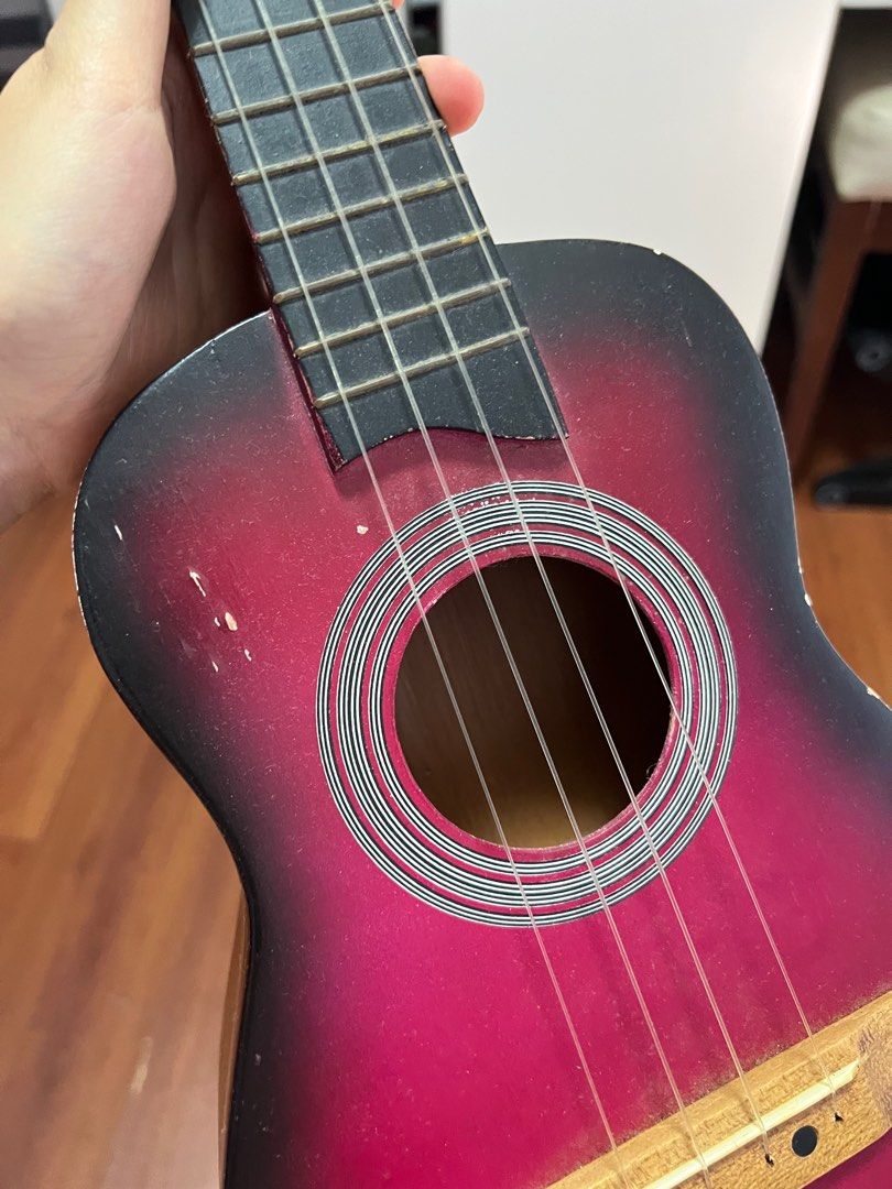 Ukulele RJ (Category: Musical Instruments) located in Las Pinas. Submitted by itsred123 (Listing ID 1247319206, Image 2). Description: RJ Ukulele no issues but has dents works perfectly fine with case.